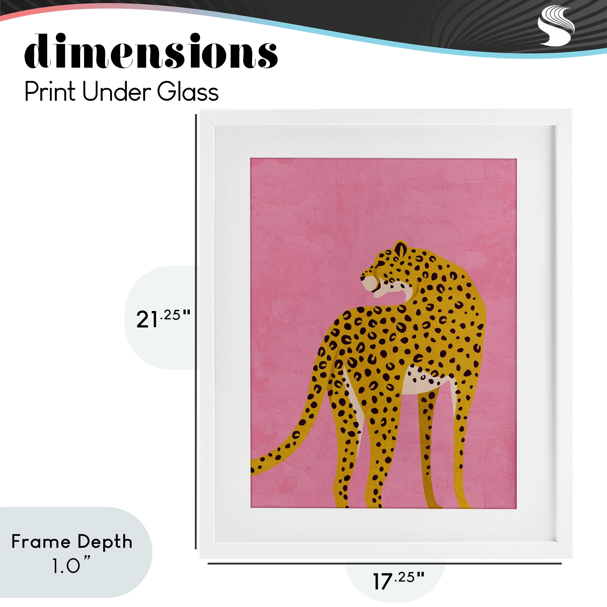 Stupell Industries Leopard on Pink Serenade White Framed Print Under Glass, design by Kim Allen