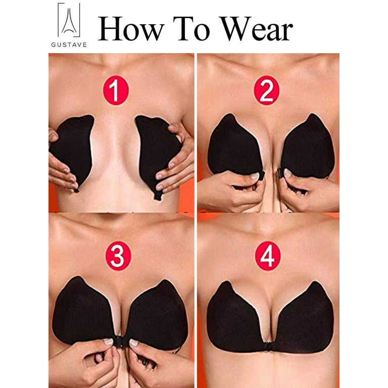 Buy True Meaning cozy Self Adhesive Bra, Silicone Push Up Stress Bras,  Backless Reusable Invisible Drawstring Bra by Black & Beige (2pcs)D Cup  Online at desertcartKUWAIT