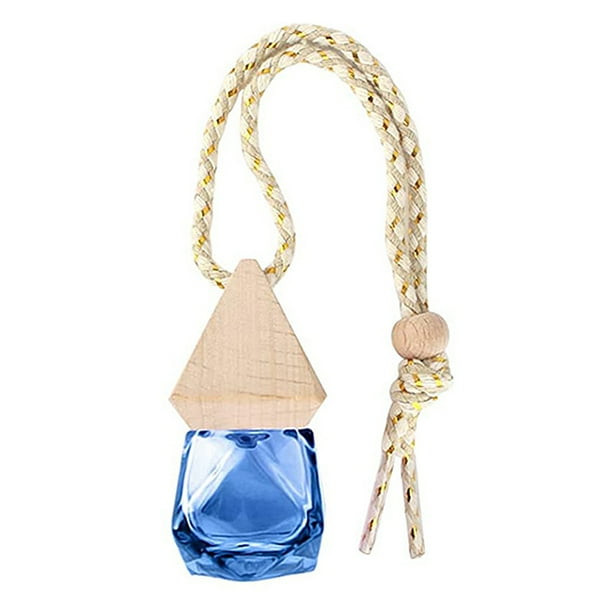 Kenally Ambientador de aire de coche de vidrio botella vacía colgante 8ml hogar dormitorio automóvil espejo retrovisor difusor de aceite esencial Automoción decorativa y accesorios Azul Kenally VI015488-01B