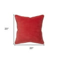 thumbnail image 3 of Red Solid Luxurious Modern Throw Pillow, 3 of 6