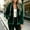 Green, variant on QUNYINEY Hooded Sherpa Fleece Jackets for Women Winter Plaid Full-Zip Outerwear Jackets Long Sleeve with Pockets Warm Coats