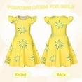 thumbnail image 3 of Benylion Little Girls Disgust Joy Costume Cartoon Party Cosplay Dress up for Kids Flutter Sleeve Dress Outfits for 7-8 Years, 3 of 6
