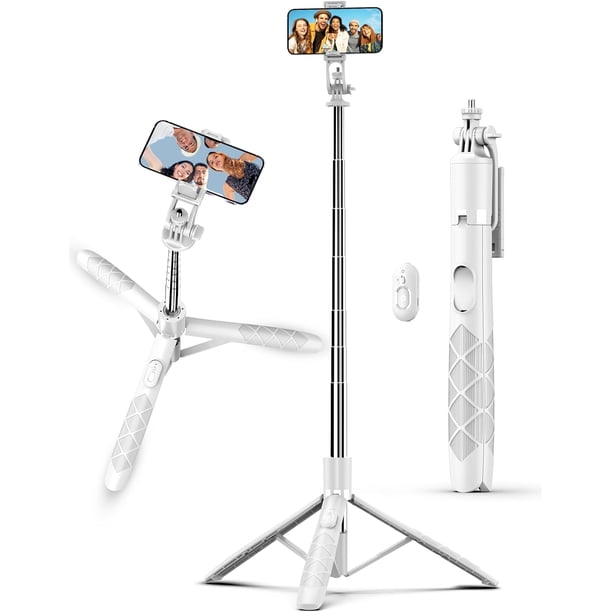 Trípode de aluminio de 71" para teléfono, trípodes de viaje para con remoto, trípode de selfie para celular extensible compatible con 17/16/15/14/13//Cámara