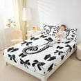 thumbnail image 4 of Feelyou Leopard Print Letter Twin Sheet Sets, Fashion Bowknot Monogrammed J Twin Fitted Sheet, Cool Girl Ribbon Flat Sheet, Luxury Bedroom Decor, 3-Piece, 4 of 7