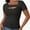 Black, variant on Womens Fashion Clothes One Piece Cutout Tops Short Sleeve Slim Fitted Shirts Tee Tshirts