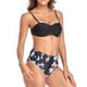 thumbnail image 4 of Traje de baño de mujer estampado de 2 piezas de bikini cómodo de cintura alta de color sólido estilo playa OAVQHLG3B Store  lin121212, 4 of 4