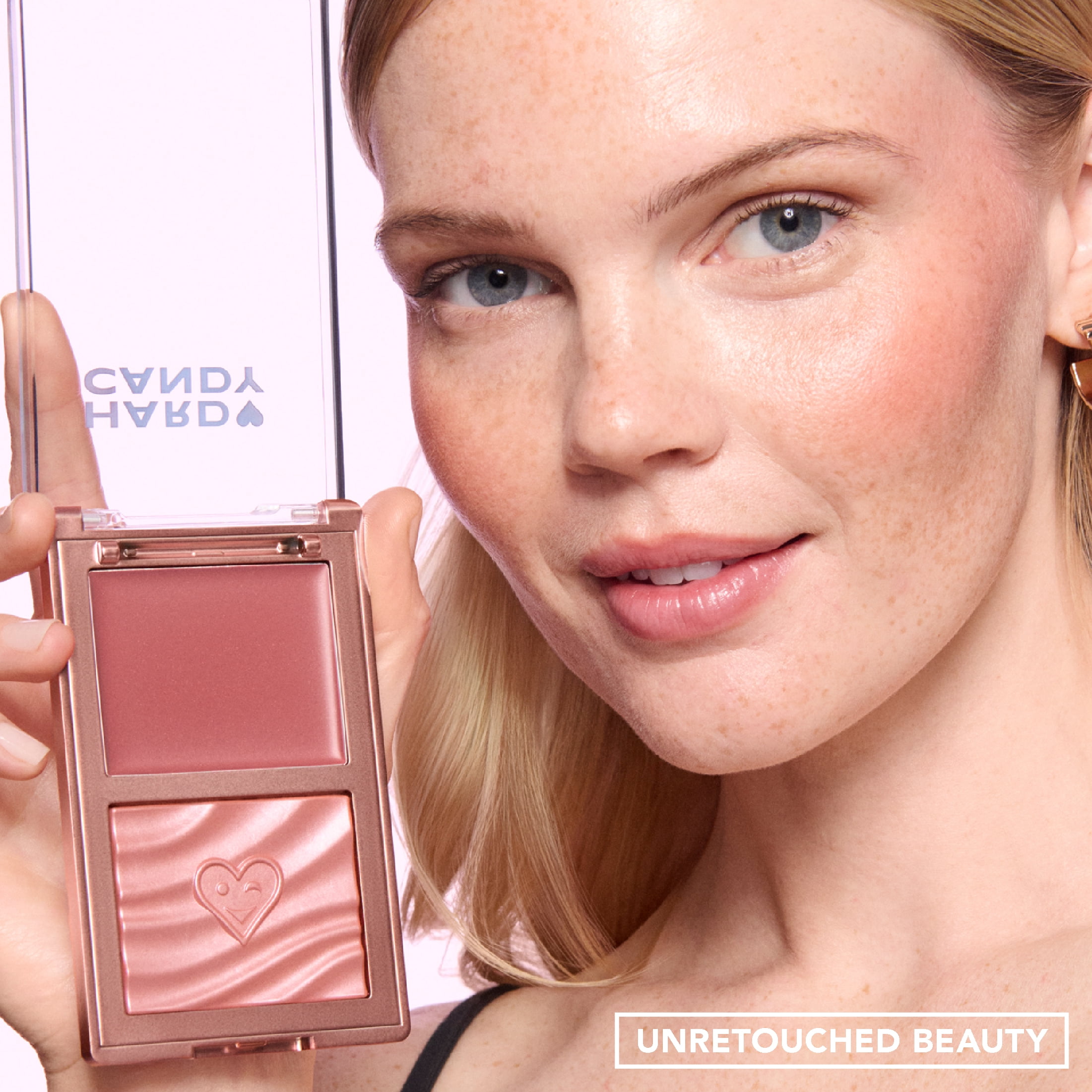 Hard Candy Blush On Lock Cream & Powder Blush Duo, Main Character, Midtone Pink, 0.35 oz