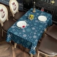 thumbnail image 4 of Holiday Christmas Rectangle Tablecloth Snowflake Table Clothes 60x102inch Polyester Washable Foldable and Durable Table Covers for Dining Table Buffet Parties and Camping, 4 of 5