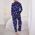 thumbnail image 3 of Pajama Sets for Women 2 Pcs, Jellyfish Purple Blue Button Down Long Sleeve Sleepwear Lounge PJ Sets, 3 of 6