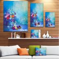 thumbnail image 3 of Little Flowers on Blue Background - Large Floral Canvas Artwork, 3 of 4