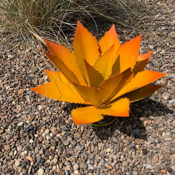 Decorative Metal Agave (Cupreate) - Garden Art (Yellow)