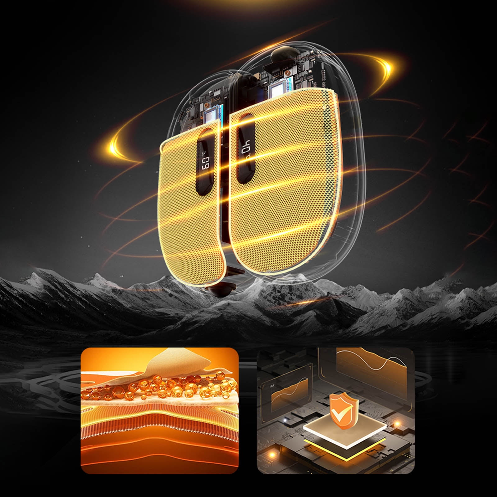 Portable Electric Hand Warmer Overheat Protections 5000mAh High Capacity Ergonomic Detachable