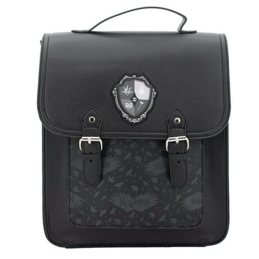 Wednesday by Addams Women's Mini Backpack Purse 12" Vegan Leather School Bag, Black