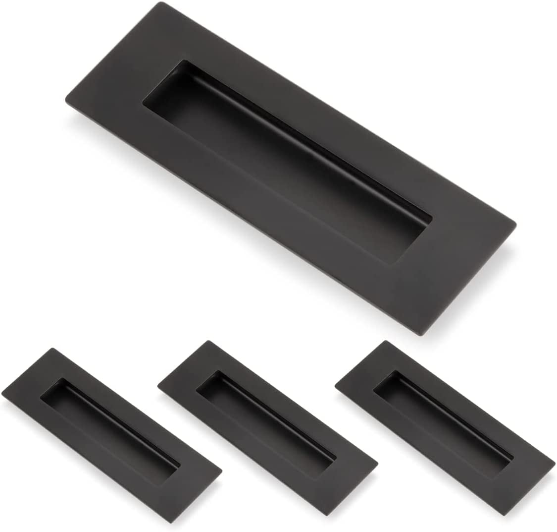 4 Pack Sliding Closet Door Handles Flush Pull Rectangular Recessed Big