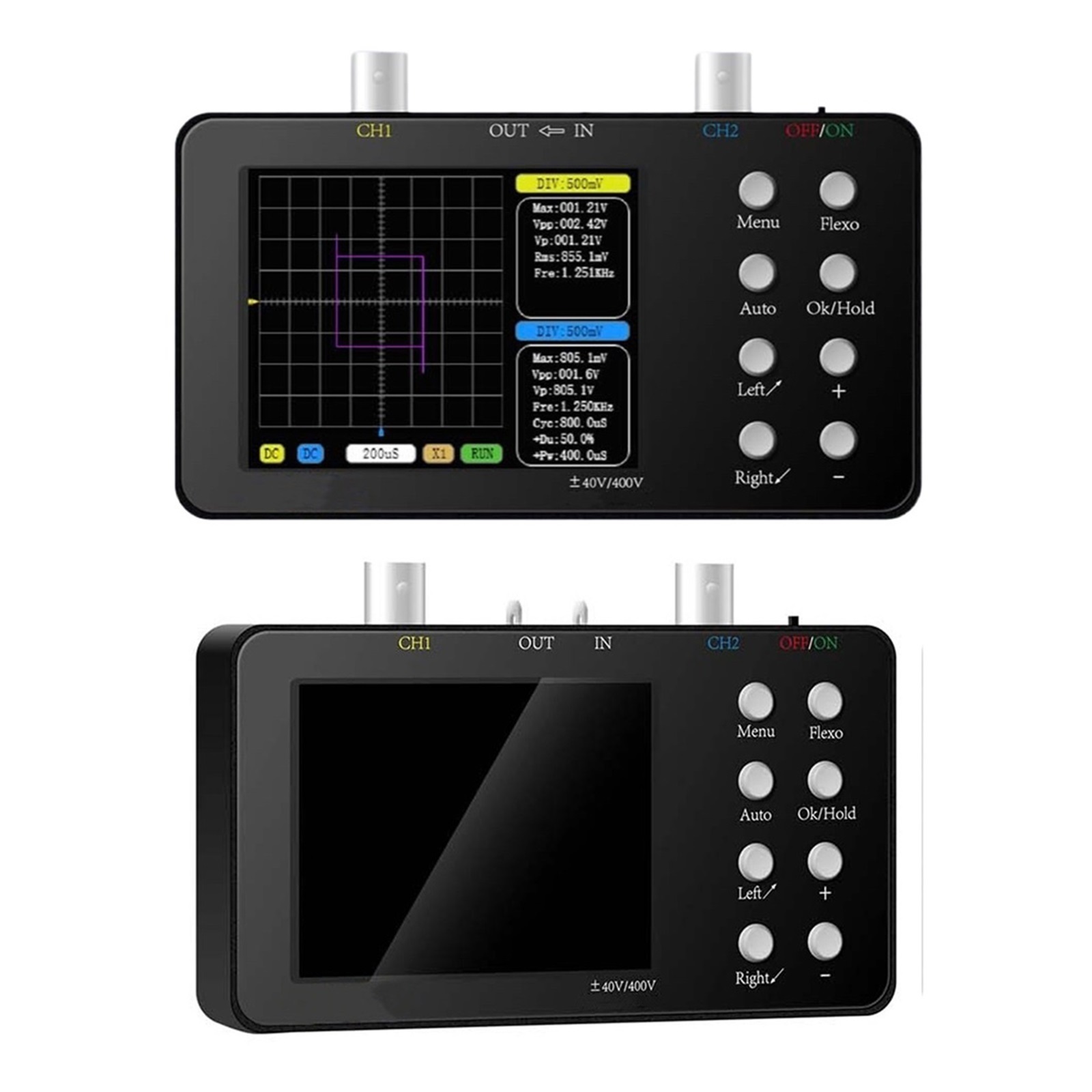 Dual Channel Digital Oscilloscope 50M Sampling Rate 10MSa/S Analog Bandwidth One Key AUTO Portable Digital Oscilloscope ,Professional Designed