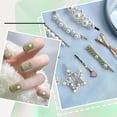 thumbnail image 5 of 60G Half Rhinestones Green Flatback Rhinestone Half Round Pearls Plastic Imitation Pearl Beads Flat Back Rhinestones, 5 of 9