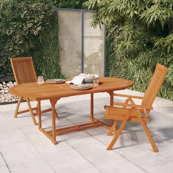 vidaXL Patio Table 78.7"x39.4"x29.5" Solid Wood Eucalyptus