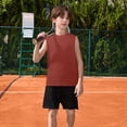 thumbnail image 6 of Ruyang Teen Boys Crew Neck Vest Summer Solid Sleeveless Camisole Tops Casual Basic Athletic Jogger Tank Tops 5-12 Years, 6 of 7