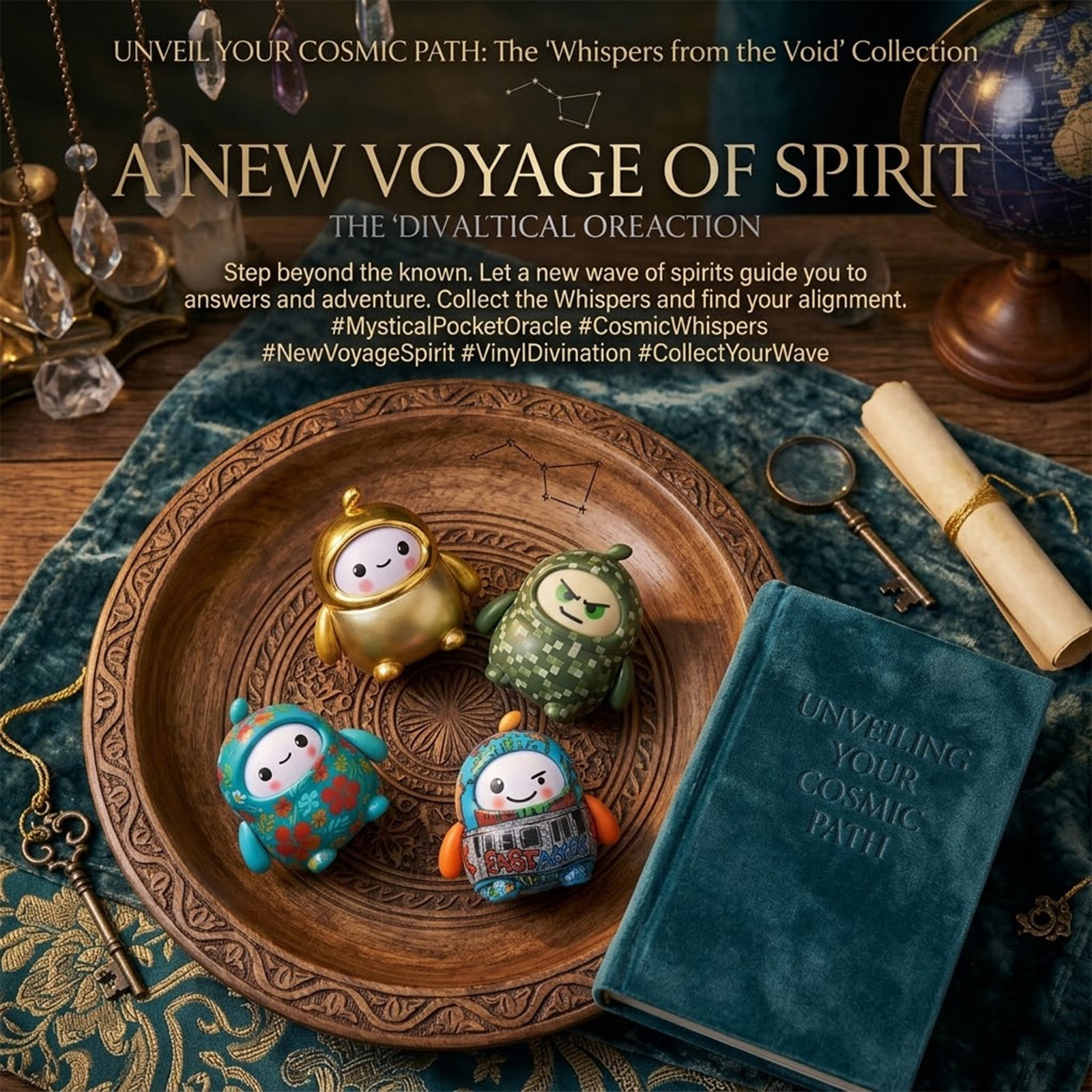 LamaTama - Mystical Pocket Oracle Series 1, Lama Tama Blind Box Cute Mini Figurine Can Answers your yes-or-no Questions, Cute Desktop Decor Toy For Collection & Gift Use,Random Styles