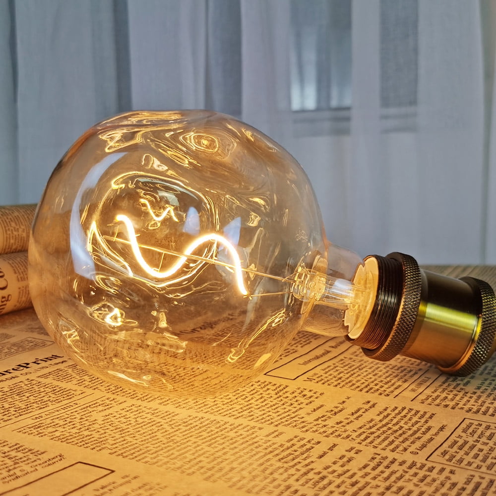 TIANFAN G40 Big Edsion Led Bulb Specail Shaped Stone Spiral Filament Light Bulb 4W Dimmable  E26 Decorative Light Bulbs