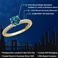 thumbnail image 2 of Gem Stone King 14K Two Tone Gold London Blue Topaz and Lab Grown Diamond Engagement Ring for Women | 1.26 Cttw | Round 6MM | Gemstone November Birthstone | Size 9, 2 of 6