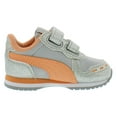 thumbnail image 2 of Puma Cabana Racer Glitzy Baby Girls Shoes Size 9, Color: Silver/Orange, 2 of 5