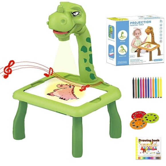 Dinosaur Drawing Projector Kit for Kids 3+ Years Trance and Draw Table Toys for Girls & Boy with Music Pens