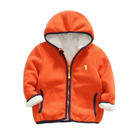 Toddler Baby Boy Girls Fleece Lined Jackets Kids Fuzzy Sherpa Warm Winter Coat Outerwear Lightweight Long Sleeve Hooded Zip Up Jacket Coats with Pockets