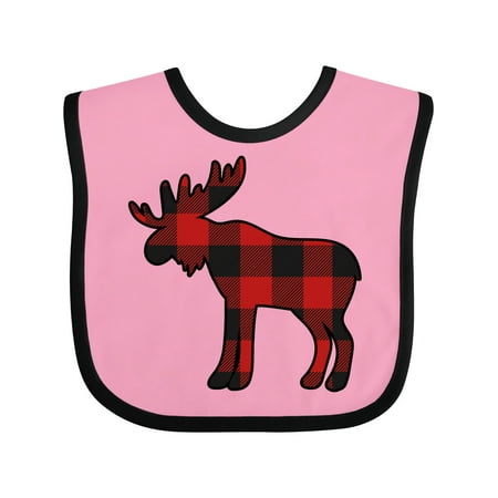 

Inktastic Moose Silhouette Plaid Gift Baby Boy or Baby Girl Bib