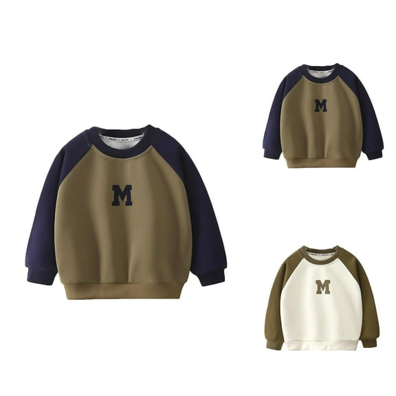 Solid Color Boys Sweatshirts Children's Pullover Autumn New Children's Long Sleeved T Shirt Boys And Girls Matching Color Base Shirt Baby Single Top Boys Hoodie