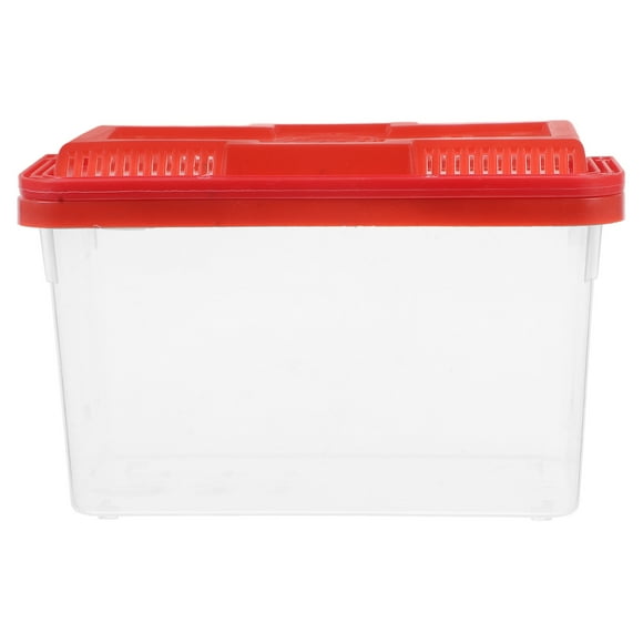 Tanque de peces portátil de plástico transparente con asa para reptiles, tortugas y peces