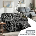 thumbnail image 3 of TSOVTHRID Gray Zebra Stripe Print Reclining Loveseat Covers with Elastic Bottom 6-Piece Loveseat Recliner Cover, Washable Stretch Sofa Furniture Protector for Pets Dogs, 3 of 7