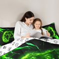 thumbnail image 5 of Manfei Gaming Queen Comforter Set,Teen Video Game Bedding Sets,Green Gamepad Bedding Comforter Set For Boys Girls,Super Cozy Bedroom Decoration Reversible,3pcs, 5 of 8