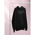 thumbnail image 3 of Live In The Moment Banner Hoodie Women -Image by Shutterstock, Female Small, 3 of 4