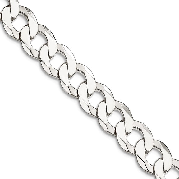 925 Sterling Silver Polished Lobster Claw Closure 8mm Close Link Flat Curb Chain Necklace 24 Inch Chain Necklace for Wom