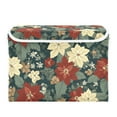 thumbnail image 7 of Yayeee Collapsible Cube Storage Bin with Lid Fabric Closet Decorative Basket with Handles, Christmas Blooms, 7 of 7