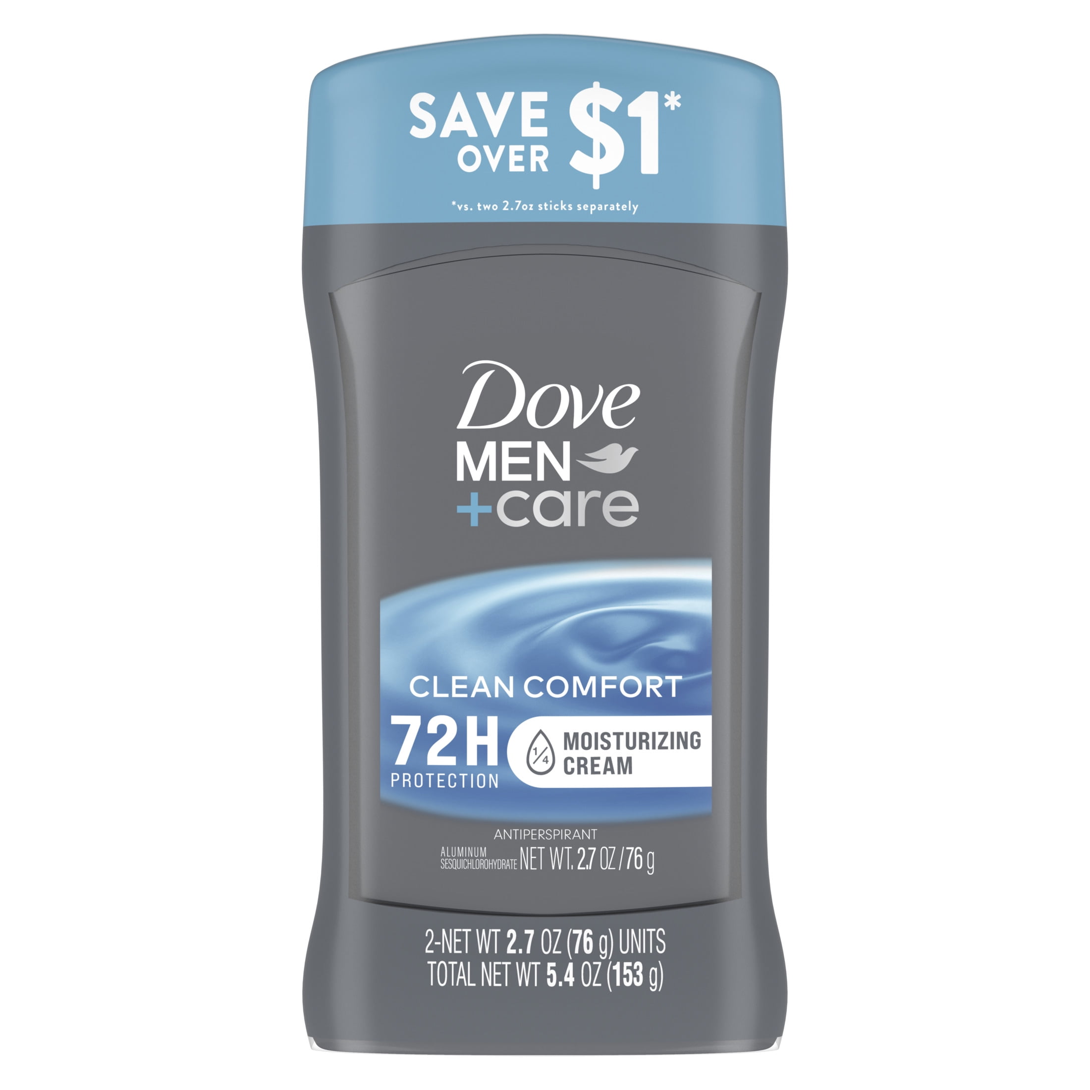 Een nacht neus Gouverneur Dove Men+Care 72H Antiperspirant Deodorant Stick Clean Comfort, 2.7 oz,  Twin Pack - Walmart.com