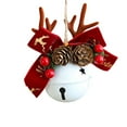 thumbnail image 2 of Christmas Bell Decorations 4.3in Antler Bow Pinecone Bells Mixed Pendant Christmas Tree Window Car Hanging Decoration, 2 of 6