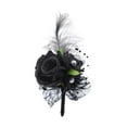 thumbnail image 2 of Sharprepublic Artificial Flower Wrist Corsage Bracelet for Anniversary Homecoming Ceremony black, 2 of 8