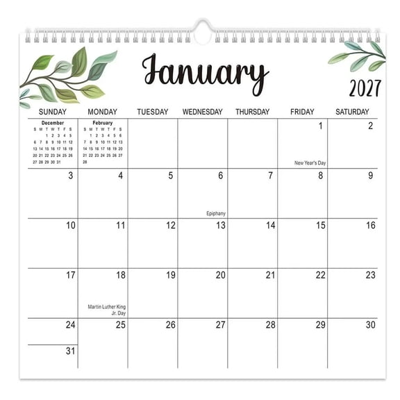 Wall Calendar 2027,14*11 2027-2028 Calendar Wall from an 2027–July 2028 Leaves 2, 18 Months Planner Wall Hanging Calendar with Thick Paper for Office Home Planning & Organizing