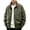 Army Green plus size men jacket a1, variant on Plus Size Men's Zip Up Collared Long Sleeve Jacket Fall Winter Casual Basic Outwear Solid Trendy Work Business Coats, Gray XL