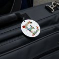 thumbnail image 5 of Letter E Floral Monogram Initial Round Luggage ID Tag Card Suitcase Carry-On, 5 of 8