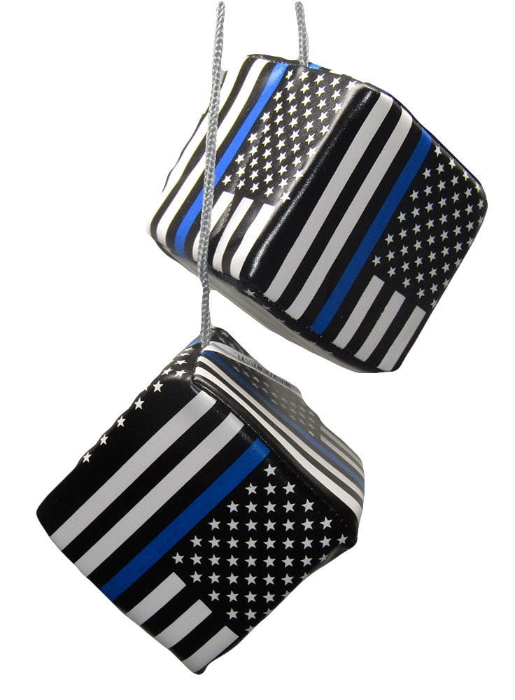 3" USA Police Memorial Thin Blue Line Law Enforcement Hanging Dice