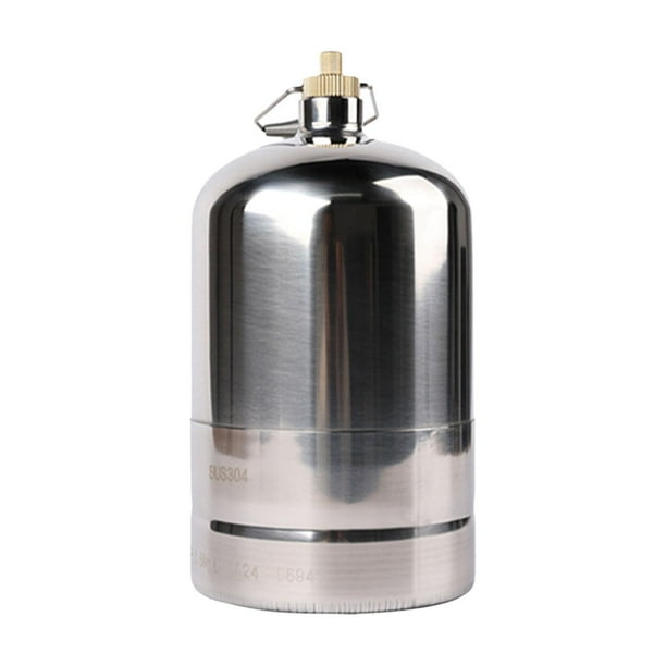 Tanque de gas para acampar, cilindro de gas, vacío, recargable, práctico, combustible para acampar 1.5L