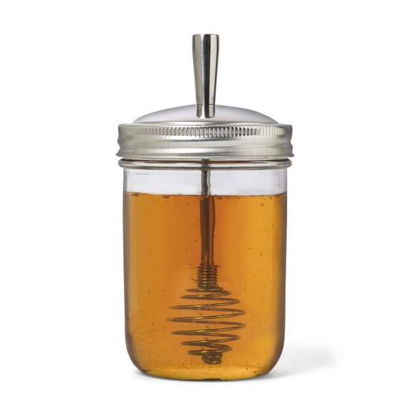 Jarrón Honey Dipper de boca ancha, color plateado