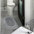 thumbnail image 4 of Alfombrilla de baño Zulema simple Respaldo de goma suave Gris ovalado S, 4 of 8