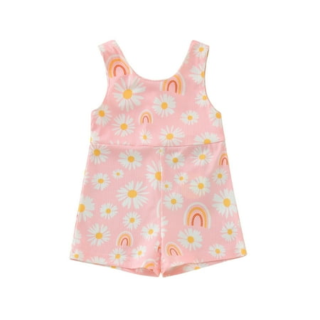 

KI-8jcuD Baby Rompers 3-6 Months Toddler Girls Sleeveless Jumpsuit Flower Rainbow Print Outwear For Babys Clothes Zipper Baby Girl Jumpsuit Romper Toddler Summer Outfits For Girls 6 Months Baby Girl