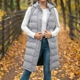 thumbnail image 6 of iHPH7 Puffy Coats for Women Winter Clothing for Women Hooded Vest Long Vest for Women Sleeveless Women's Outerwear Casual Outerwear Warm Coat Light Gray XL, 6 of 8