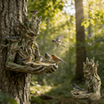 thumbnail image 7 of The Quiet Offering A Tree-Integrated Bird Feeding Sculpture,Outdoor Millennial Tree Bird Feeder,Fairy Garden Tree Face Elf Statue,with Keyhole Hanger,Unique Gifts for Birds Lovers, 7 of 7