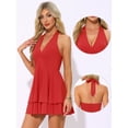 thumbnail image 2 of DARING DIVA Skater Ruffle Backless Slim Fit Short Mini Dress XS Red, 2 of 6